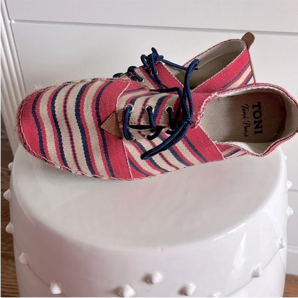Toni Pons Vibrant Red and Blue Espadrilles with Slip-On Ease